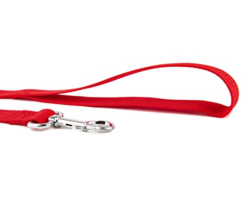 Nylon Dog Training Leash, Traction Rope, 4/5/6 Feet Long, 3/4 Inch 1 Inch Wide, for Small and Medium Dogs (1'' x 4 FT, Red) - color: Red, size: 1'' x 4 FT