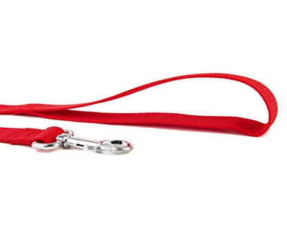Nylon Dog Training Leash, Traction Rope, 4/5/6 Feet Long, 3/4 Inch 1 Inch Wide, for Small and Medium Dogs (1'' x 4 FT, Red) - color: Red, size: 1'' x 4 FT