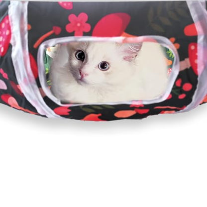 Sheldamy Cat Tunnel, S-2-Way Cat Tunnels for Indoor Cats, Collapsible Cat Play Tunnel, Interactive Toy Maze Cat House for Cats, Puppy, Kitty, Kitten, Rabbit - color: S-2 Way Mushroom