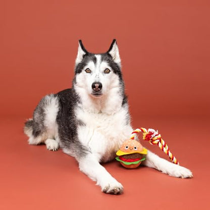 Fringe Studio Plush Dog Toy with Rope, You’RE The BUN That I Want, Pet Shop Collection (314527) - color: You’Re The Bun That I Want