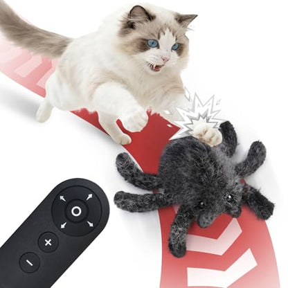 Pawingcat Cat Toys Interactive Remote Control Cat Toy Horror Spider Moving Cat Toy 2 Modes Interactive Cat Toys for Indoor Cats with 3 Speeds
