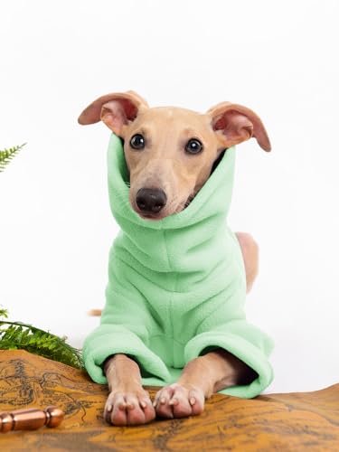 Dog Fleece Sweater Turtleneck Long Sleeve Pullover Sweatshirt Warm Puppy Clothes for Small Medium Dogs - color: Light Green, size: X-Large