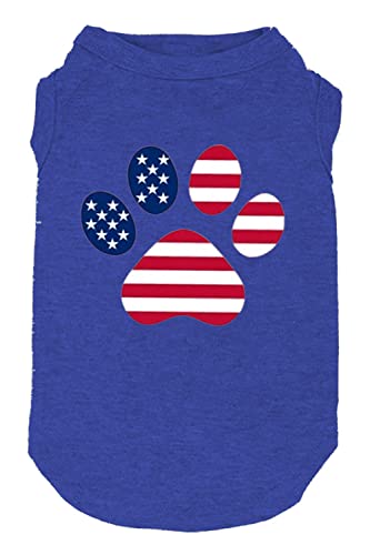 American Flag Dog Shirt - 4th of July Funny Graphic T-Shirts - Small, Blue - color: Blue02, size: Small