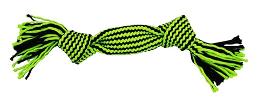 Jolly Pet Knot-N-Chew 2 Squeaker Green/Black Small/Medium - color: 2 Knot Squeaker, size: Small/Medium