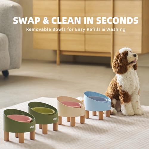 MS!MAKE SURE Spring Roll Single Cat Bowls Green - color: SRSB-Green