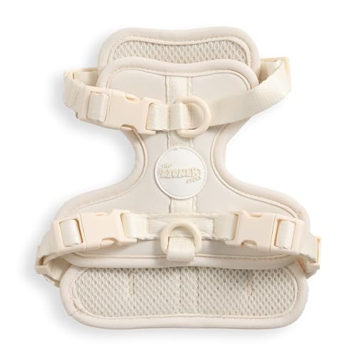 HNS1000L Arlo Extra Small Adjustable Soft Padded No Pull Pet Harness with 3 Buckles and 3 Leash Clips, Bailey - color: Almond, size: X-Small (Chest: 11.8 - 17")