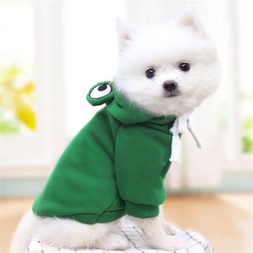 Warm Dog Winter Clothes Cute Fruit Dog Coat Hoodies Fleece Pet Dogs Costume Jacket for French Bulldog Chihuahua Ropa para Perro(Green,S) - color: Green, size: S