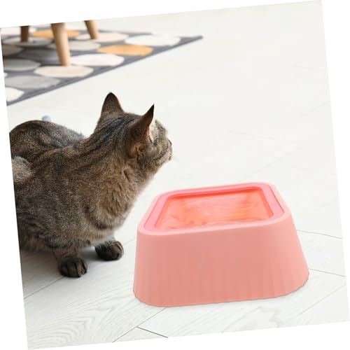 Toddmomy Innovative Cat and Dog Water Bowl No Spill Floating Design Abs Material for Cats Small Dogs Puppies - color: Pink