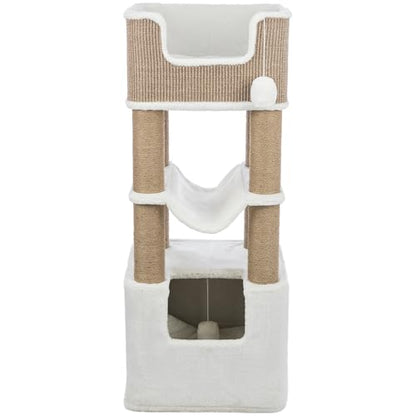 Trixie Lucano 43.3-in XXL Cat Tree, Indoor Cat Furniture with Jute Scratching Posts, Sisal and Plush Covered Condo, Dangling Interactive Toys, Brown - color: Brown, size: 43" Tall