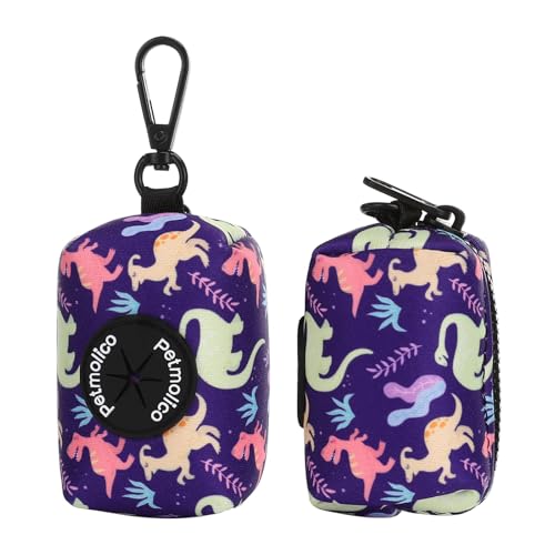 Attachment,Waste Bag Dispenser Zippered Pouch, Fits Any Leash, Includes Free Roll of Dog Bags, Poop Bag Dispenser - 2 Packs, Little Dinosaurs - color: Little Dinosaurs