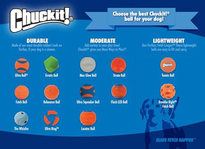 Chuckit! Fetch Pack Dog Balls - Interactive Dog Toys, High-Bounce Fetch Ball, Floating Ultra and Rugged Balls, Durable - Size Small, 2-inch Diameter, Set of 3 (Pack of 12) - size: Small (2") (Pack of 12), style: Fetch Pack 1