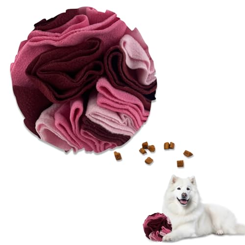 Andiker 5.9" Snuffle Ball for Dogs, Plush Colorful Interactive Snuffle Ball Hide Treat Dog Puzzle Toy for Relieving Boredom and Training Machine Washable Dog Balls for Small Dogs (Pink, L) - color: Pink, size: L