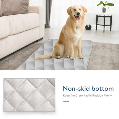 Magik & Kover Dog Crate Pad 2 Pack (48" x 30"), Soft Large Dog Crate Mat with Anti-Slip Bottom, Machine Washable Kennel Pad, Fits 48 Inch Crate, Grey - size: 48 x 30 Inch