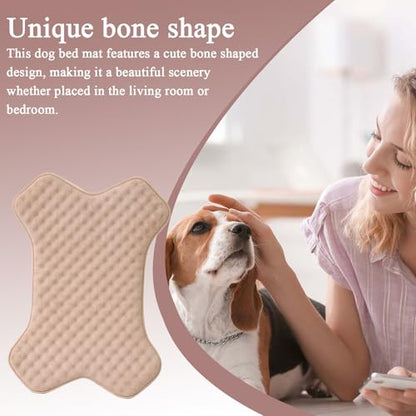 Chew Resistant Dog Bed - Puppy Mattress Cute Bone Shape Machine Washable Dog Crate Pad,Non-Slip Chew Proof Dogs Bed Wear-Resistant Pet Sleeping Pad for Living Room