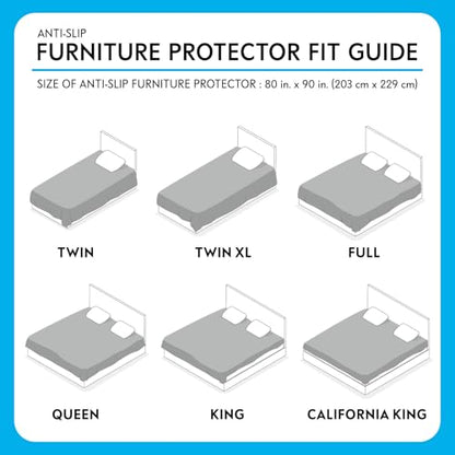 Paw Inspired Non-Slip Couch & Furniture Protector, Waterproof, Washable Bed & Couch Cover for Dogs, Cats, Pets (Anti-Slip, Gray) - color: Anti-slip Gray