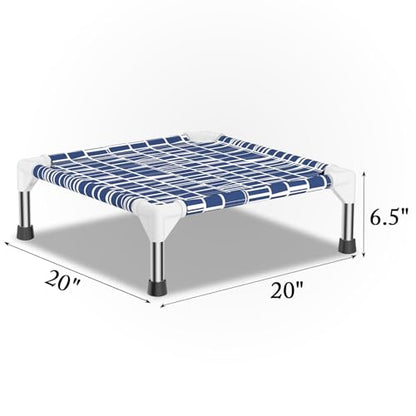 Elevated Dog Bed - Soft Comfortable Fabric, Easy to Clean, Stainless Steel Frame, Raised Design for Air Circulation, Durable Pet Cot for Small Dogs, Breathable & Stable Puppy Bed - size: S