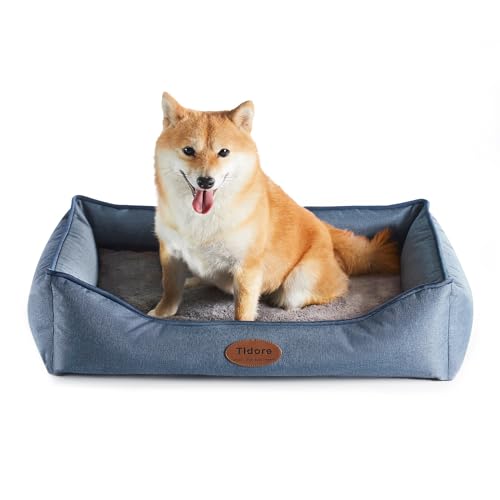 Tidore Orthopedic Dog Beds for Medium Dogs, Durable Egg Crate Foam Sofa Dog Bed wit Washable Removable Cover,Waterproof Lining,Pet Bed for Large Dogs (Denim Blue, 26.4" L x 21.7" W x 6.2" Th) - color: Denim Blue, size: 26.4"L x 21.7"W x 6.2"Th