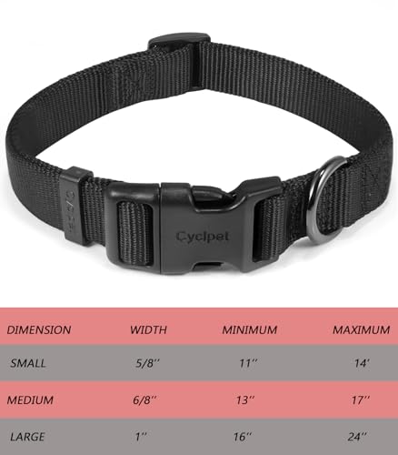 Premium Classic Nylon Webbing Adjustable Dog Collars,Soft and Smooth Traditional 3/4 Inch Wide Dog Collars with Quick Release Buckle for Medium Dogs Daily Helper. (Medium, Black) - color: Black, size: Medium 13-17 Inches