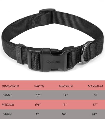 Premium Classic Nylon Webbing Adjustable Dog Collars,Soft and Smooth Traditional 3/4 Inch Wide Dog Collars with Quick Release Buckle for Medium Dogs Daily Helper. (Medium, Black) - color: Black, size: Medium 13-17 Inches