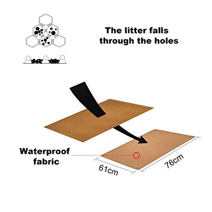 Pieviev Cat Litter Mat Litter Tray Mat of Large Size, Waterproof Material BPA Free, Soft on Paws and Washable - color: Brown, size: L-28''X20''