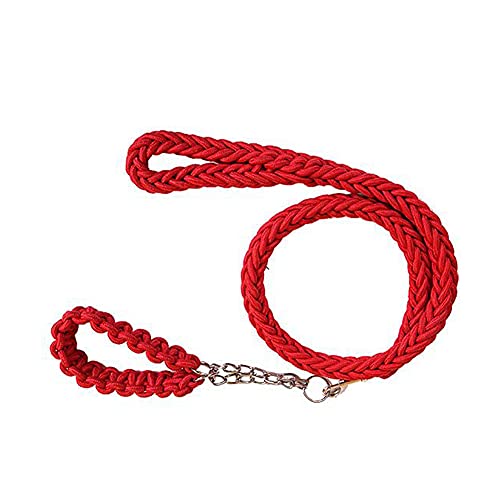 Love Dream Dog Collar and Leash Set, Heavy Duty Nylon Braided Rope Strong 4 FT Dog Leash and Martingale Training Collar for Small Medium Large Dogs Training and Walking (Red) - color: Red, size: Medium (Thick 1.5cm)