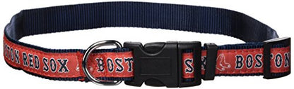 MLB Boston Red Sox Licensed PET COLLAR- Heavy-Duty, Strong, and Durable Dog Collar. Available in 29 Baseball Teams and 4 Sizes - color: Boston Red Sox, size: Large