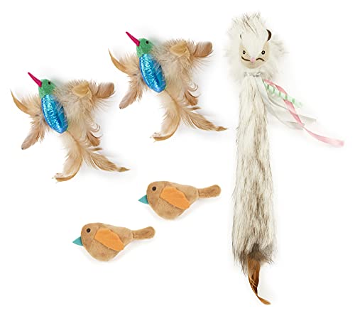 SmartyKat (5 Set Bundle) Happy Hunter Pack, x2 Hum Singers, x2 Chickadee Chirps, x1 Chitter Critter Squirrel - 5 Set Bundle - size: One Size, style: Happy Hunter Birds, 5-Set