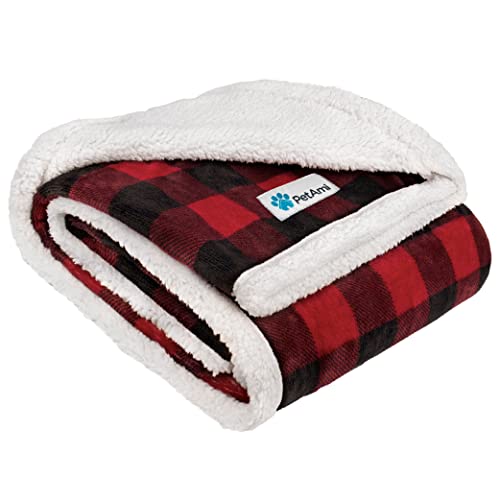 PetAmi Dog Blanket for Medium Large Dogs, Pet Bed Blanket Cat Puppy Kitten, Fleece Furniture Couch Cover Protector Sofa Car, Soft Sherpa Dog Throw Plush Reversible Washable, 40x60 Checker Red - color: Checkered Red, size: Large - 60 X 40 Inches