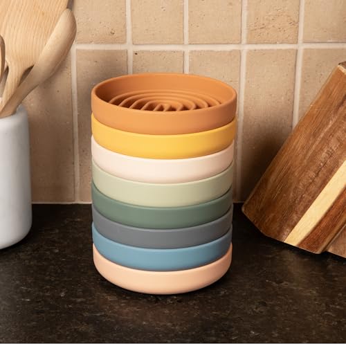 Should We Go? Slow Feeder for Dogs & Puppies, The Slowdown Bowl Silicone Slow Eating, Modern Lick Mat Design, Reduces Gulping, Fits 2 Cups, 7.5” Across x 1.5” Tall, Mealtime Challenge, Medium-Honey - color: Honey - Rainbow Design, size: Medium (7.5” Acros