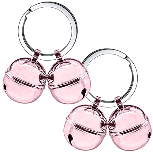 Cat Bells, 4 Loud Copper Collar Bells for Cat Dog Pet Tracker Training(pink) - color: Pink