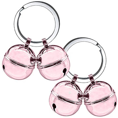 Cat Bells, 4 Loud Copper Collar Bells for Cat Dog Pet Tracker Training(pink) - color: Pink