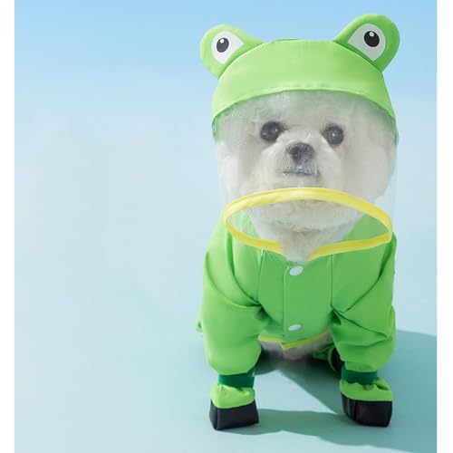 Junchl Small Dog Raincoat Rainboots with D-Ring, Full Coverage Dog Rain Jacket Slicker Poncho, Waterproof Dog Rain Jacket with Reflective Strip, Rainboot, Tail Cover Panda M - color: Panda, size: M:Back 12"(5-8lb)