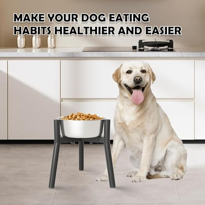 SHAINFUN Raised Dog Bowl Stand for Large Dogs with Tray, Adjustable Width 7 to 10.6", Elevated Tall Food Water Stand (Bowl Not Included) - color: Black-HR, size: Height: 11", Width: 7-10.6"