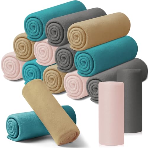 SmoothNovelty 12 Pcs Large Puppy Dog Blanket 30 x 20 Inches Pet Blankets Puppy Essentials Washable Soft Fleece Throw Reversible Warm Sleep Mat for Small Medium Dog Cat Bed Sofa Car Indoor