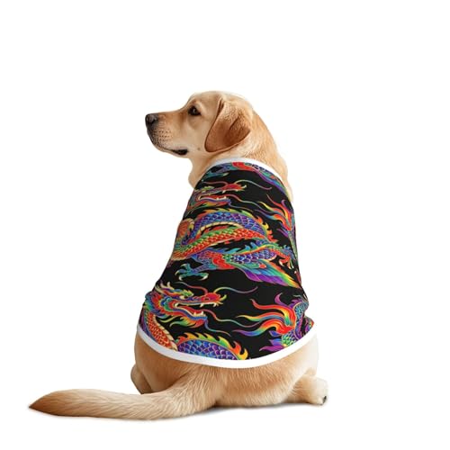 SWEET TANG Dog Shirt for Medium Large Dogs, Cool Chinese Dragons Lightweight UPF 50+ Sun Protection Breathable Mesh T-Shirt, Soft Summer Pet Clothes, 4X-Large - color: Pattern (193), size: 4X-Large