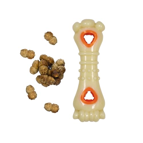 Nylabone Power Chew Knuckle Bone Pop-In Treat Toy for Dogs, Interactive Treat Dispensing Dog Chew Toys to Keep Them Busy, Slow Feeder, Long Lasting Chicken Flavor, Large Dogs - Up to 50 lbs - size: Large/Giant