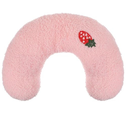 U-Shaped Pillow for Pets Cat Calming Pillows Indoor Pet Soft Fluffy Cat Dog Bed Anxiety Relief Half Donut Cuddler with Cute Embroidery Pattern Pet Neck Pillow for Cats Dogs Other Pets