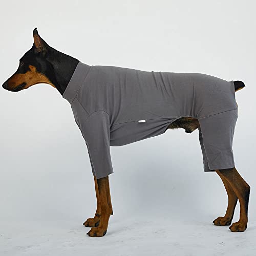 Basic Dog Pajamas Pastel Durable and Elastic Dog Onesie Apparel Outfits Doggie Jammies (4X-Large, Gray) - color: Gray, size: 4X-Large