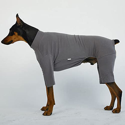 Basic Dog Pajamas Pastel Durable and Elastic Dog Onesie Apparel Outfits Doggie Jammies (4X-Large, Gray) - color: Gray, size: 4X-Large