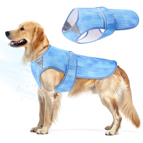 Summer Dog Cooling Vest - Lightweight Dog Cooling Jacket, Breathable Shirt for Walking, Outdoor Hunting Training and Camping (XXL) - size: XXL (Back Length 23-26.3 in)