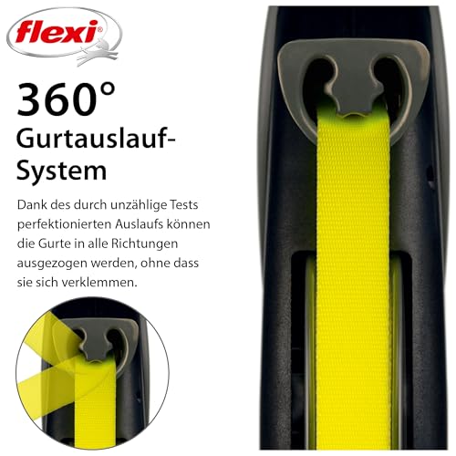 Flexi Giant Professional, Gurt, L: 10 M, Schwarz/Neon - size: X-Large (10 m)
