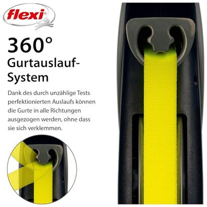 Flexi Giant Professional, Gurt, L: 10 M, Schwarz/Neon - size: X-Large (10 m)