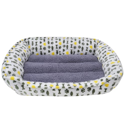 AIWIKIDE Dog Sofa Bed, Anti-Anxiety Puppy Cuddler Bed for Puppy Dog & Cat, Rectangle Washable Bed with Grey Mattress, Extra Small