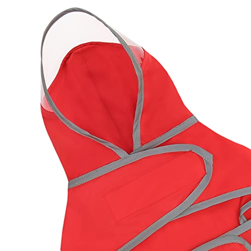 HDE Dog Raincoat with Clear Hood Rain Jacket Poncho for Small Medium Large Dogs Red - S - color: Red, size: Small