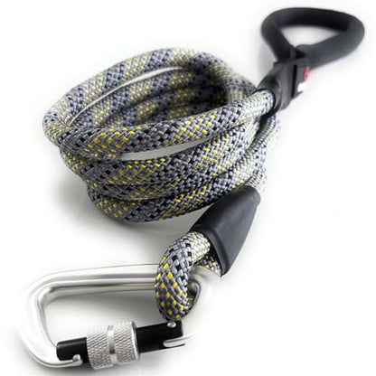 Heavy Duty Dog Leash with 1100LB Rated Locking Carabiner – 6FT Climbing-Inspired Reflective Rope Leash for Large & Medium Dogs that Pull – Padded Handle (Grey) - color: Grey