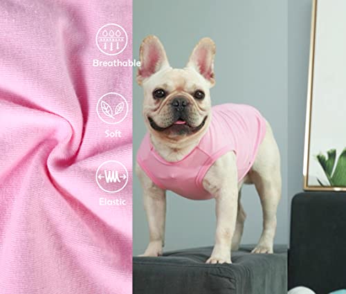Dog Pink Shirts for Small Dogs,Blank Plain Pink Cotton Shirt,S Pink Rose - color: Pink & Rose, size: Small