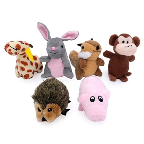 ZippyPaws Burrow Replacement Miniz - Interactive Dog & Puppy Toys for Boredom, Stimulating Pet Products to Keep Them Busy, Plush Refills for Hide & Seek Puzzle, Enrichment Squeaky Toys - Mixed 6 Pack - style: Animals - Extra Small - (6-Pack)