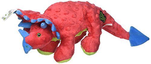 goDog Dinos Frills Squeaky Plush Dog Toy with Chew Guard Technology, Durable Fabric & Squeaker for Active Play, Red, Large - color: Dinos Frills (Red), size: Large
