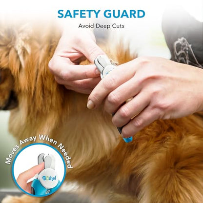 Boshel Dog and Cat Nail Clipper with Safety Guard, Razor-Sharp Toenail Cutter with Nail File, Ideal for Smaller Pets - size: Medium/Small
