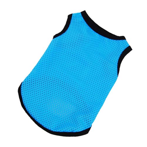 TEHAUX Pet Vest Sleeveless Cooling Mesh Breathable Dog Shirt Blue S Summer Clothes for Small Dogs Puppies